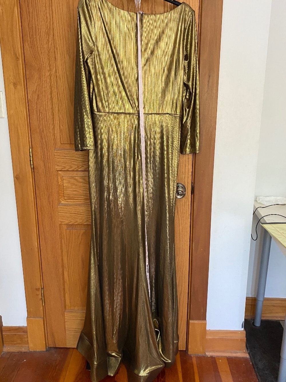 Mac Duggal Style 49073 Size 16W Metallic Bronze Faux-Wrap Evening Gown - Picture 2 of 6
